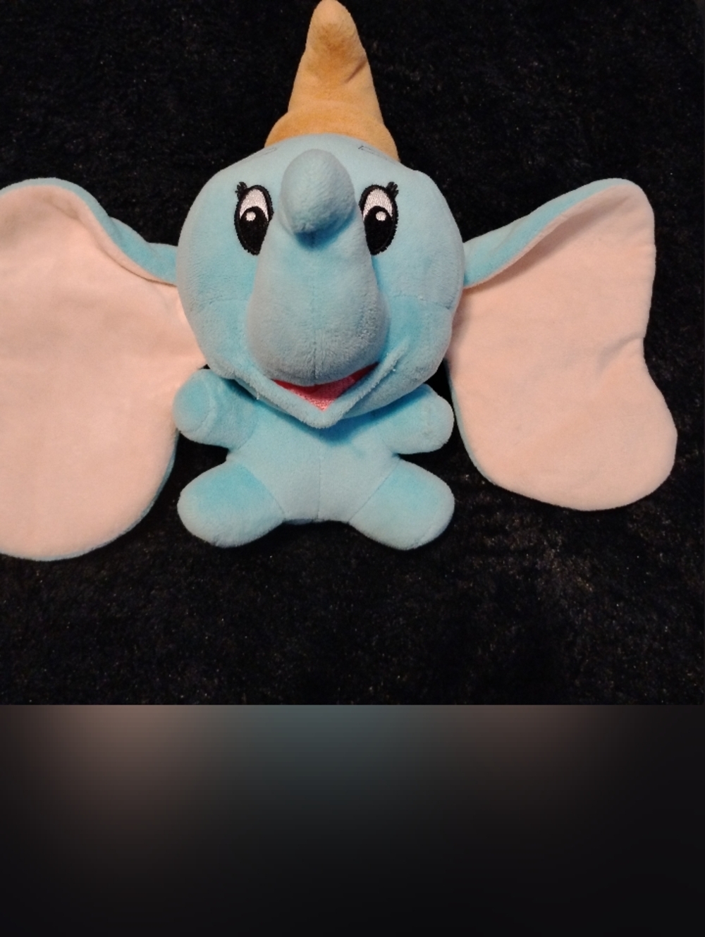 Disney Light Blue and Cream Dumbo Plush with Yellow Hat